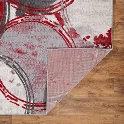 Red 5 ft. x 7 ft. Contemporary Modern Circles Area Rug by World Rug Gallery -Shaw stor online red world rug gallery area rugs 2064red5x7 66 1000