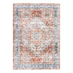 Rust 5 ft. x 7 ft. Distressed Traditional Machine Washable Area Rug by World Rug Gallery