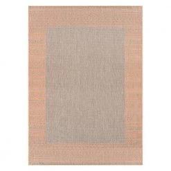 Rust 7 ft. 10 in. x 10 ft. Bohemian Bordered Flatweave Waterproof Backyard Indoor/Outdoor Area Rug by World Rug Gallery