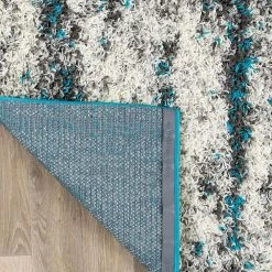Turquoise 5 ft. x 7 ft. Modern Abstract Design Plush Shag Area Rug by World Rug Gallery -Shaw stor online turquoise world rug gallery area rugs 466turquoise5x7 66 1000