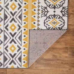 Yellow 7 ft. 10 in. x 10 ft. Distressed Boho Geometric Area Rug by World Rug Gallery 11 Yellow 7 ft. 10 in. x 10 ft. Distressed Boho Geometric Area Rug by World Rug Gallery -Shaw stor online yellow world rug gallery area rugs 2078yellow8x10 66 1000