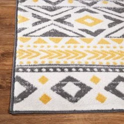 Yellow 7 ft. 10 in. x 10 ft. Distressed Boho Geometric Area Rug by World Rug Gallery 16 Yellow 7 ft. 10 in. x 10 ft. Distressed Boho Geometric Area Rug by World Rug Gallery -Shaw stor online yellow world rug gallery area rugs 2078yellow8x10 fa 1000