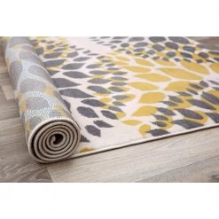 Modern Contemporary Floral Circles Yellow 5 ft. x 7 ft. Indoor Area Rug by World Rug Gallery 7 Modern Contemporary Floral Circles Yellow 5 ft. x 7 ft. Indoor Area Rug by World Rug Gallery -Shaw stor online yellow world rug gallery area rugs 9099yellow5x8 4f 1000