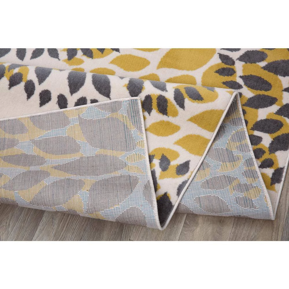 Modern Contemporary Floral Circles Yellow 5 ft. x 7 ft. Indoor Area Rug by World Rug Gallery 2 Modern Contemporary Floral Circles Yellow 5 ft. x 7 ft. Indoor Area Rug by World Rug Gallery - Image 2