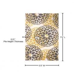 Modern Contemporary Floral Circles Yellow 5 ft. x 7 ft. Indoor Area Rug by World Rug Gallery 8 Modern Contemporary Floral Circles Yellow 5 ft. x 7 ft. Indoor Area Rug by World Rug Gallery -Shaw stor online yellow world rug gallery area rugs 9099yellow5x8 76 1000