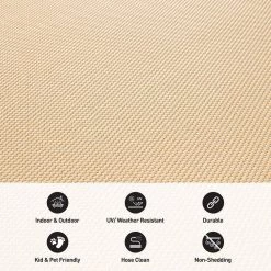 Yellow 2 ft. x 7 ft. Solid Flatweave Waterproof Backyard Indoor/Outdoor Area Rug by World Rug Gallery -Shaw stor online yellow world rug gallery outdoor rugs 5010yellow2x7 4f 1000